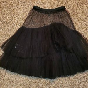 bcbgmaxazria sheer tiered mesh crinoline skirt nwot